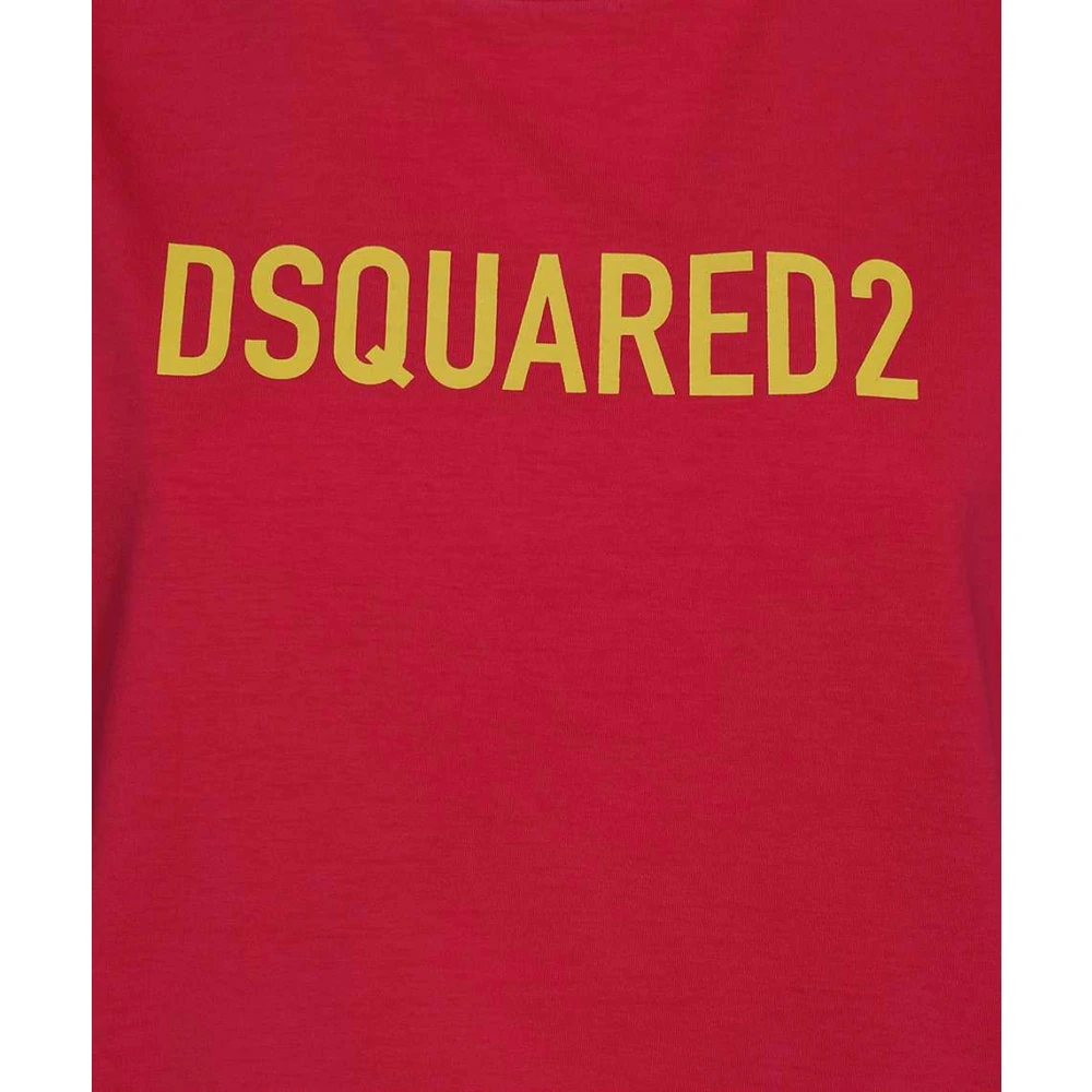 Dsquared2 Bedrukt Crew-neck T-shirt Red Dames