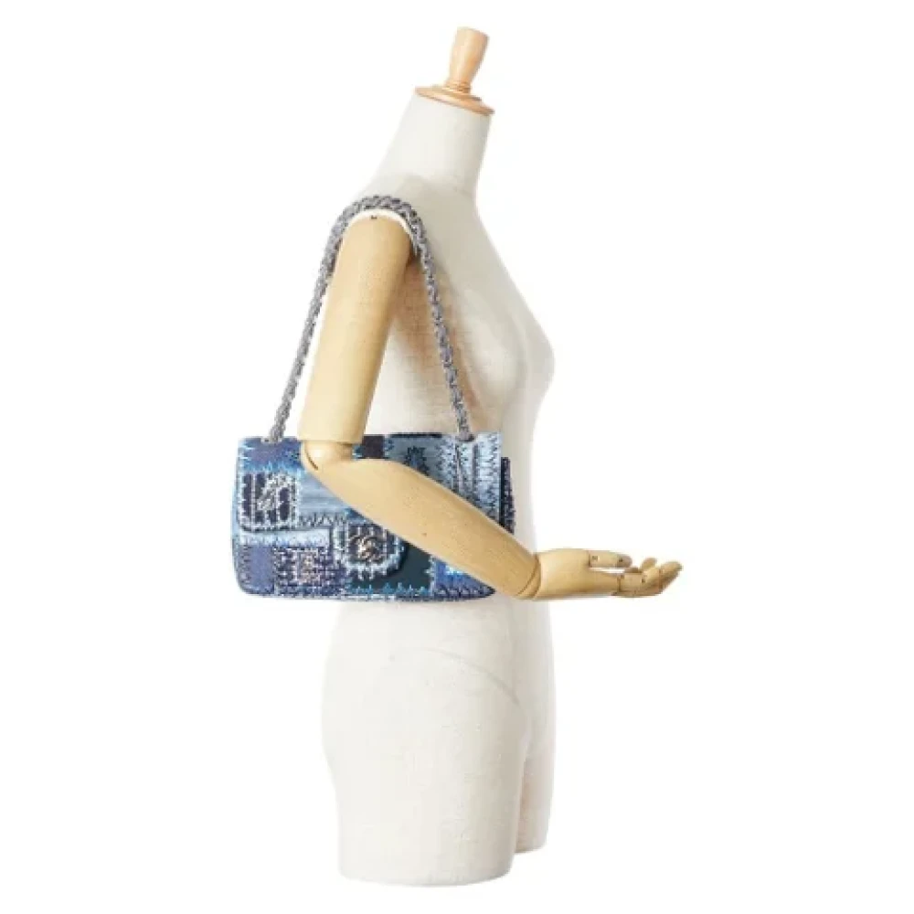 Chanel Vintage Pre-owned Leather handbags Blue Dames