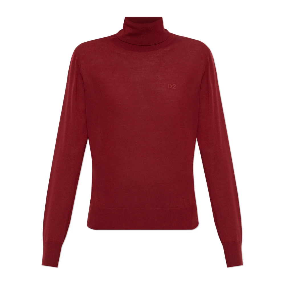 Dsquared2 Women's Red Wool Jumper - Turtlenecks - M - Knitwear
