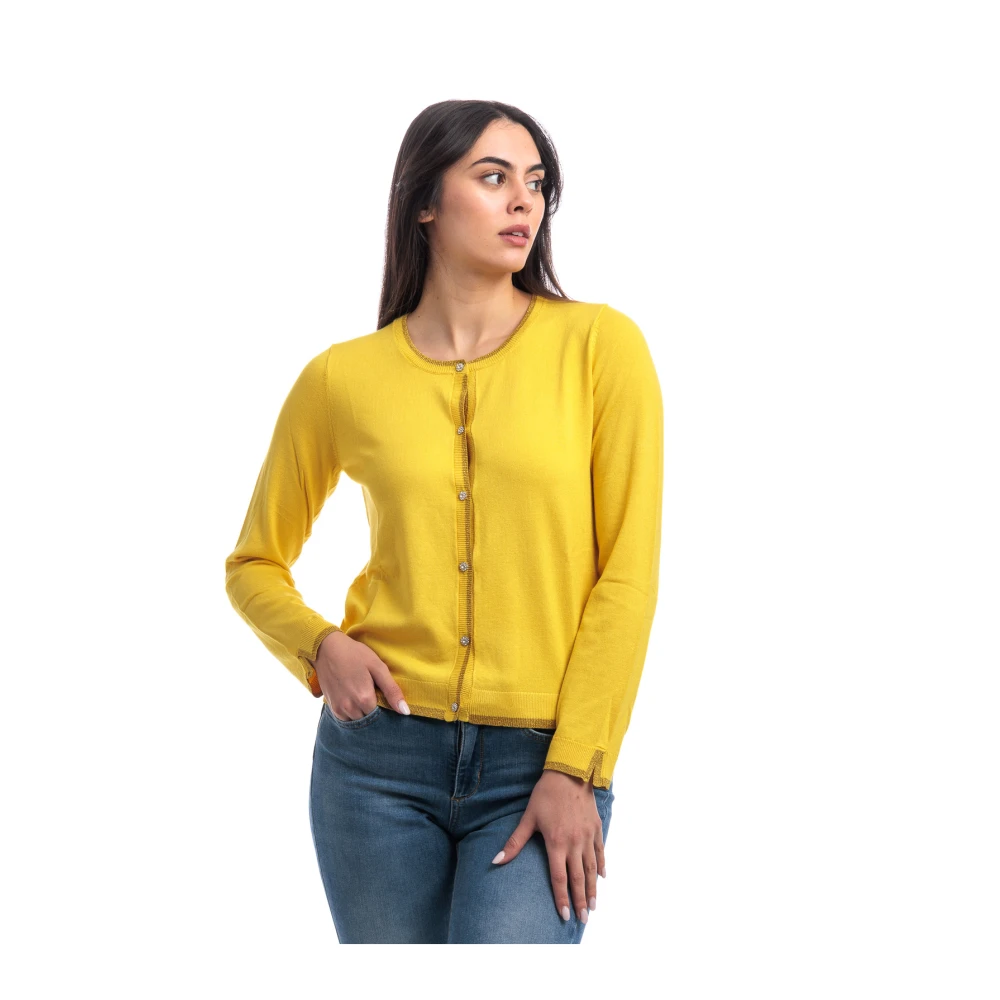 Liu Jo Gebreide Cardigan voor Vrouwen Yellow Dames