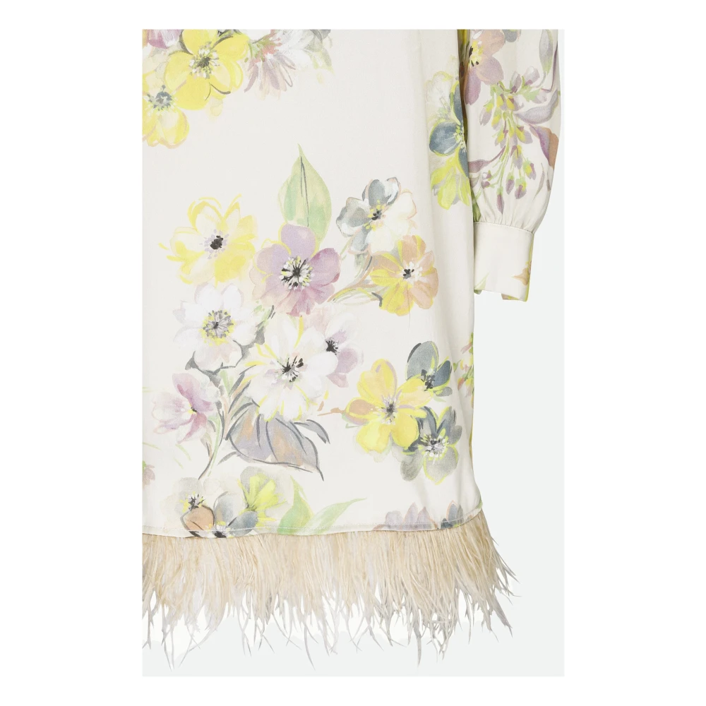 Twinset Bloemenfantasie V-hals jurk Multicolor Dames