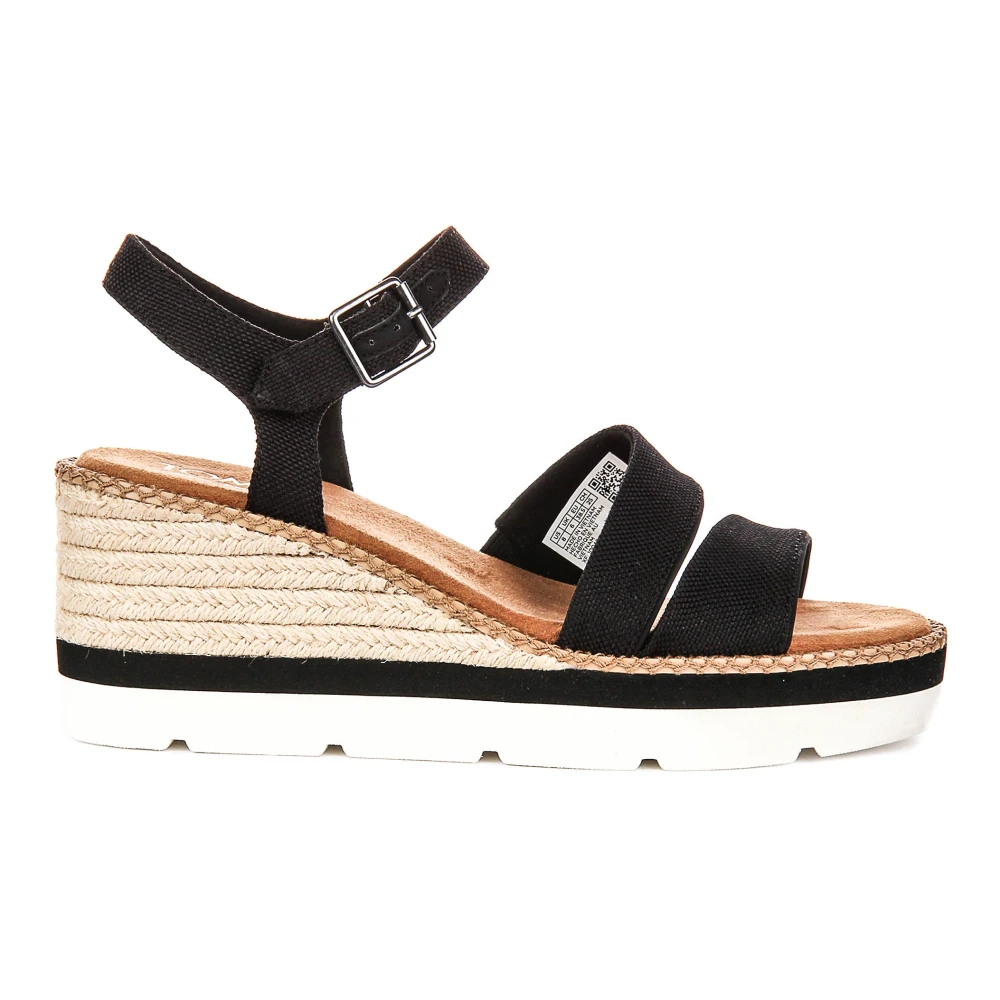 Toms Women's Black Wedges, 8 Uk, Darya Wedge Sandals For
