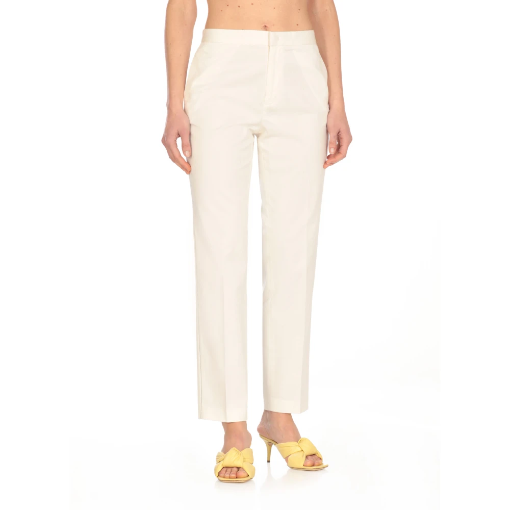 Fabiana Filippi Witte katoenen broek met zakken White Dames