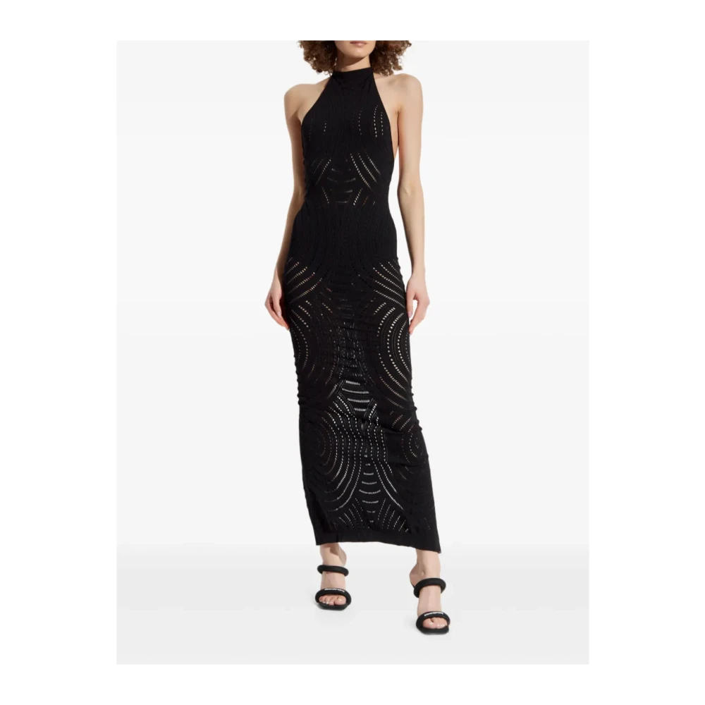 Misbhv Zwarte Halter Maxi Jurk Black Dames