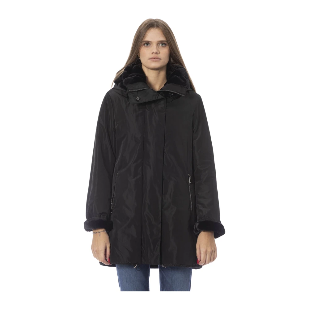 Baldinini Omkeerbare hoodie met ritssluiting Black Dames