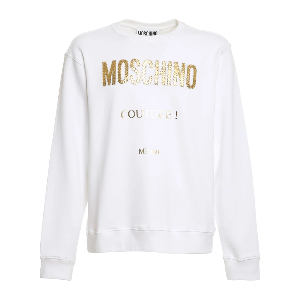 Moschino Witte Katoenen Sweatshirt met Logodetail White Heren