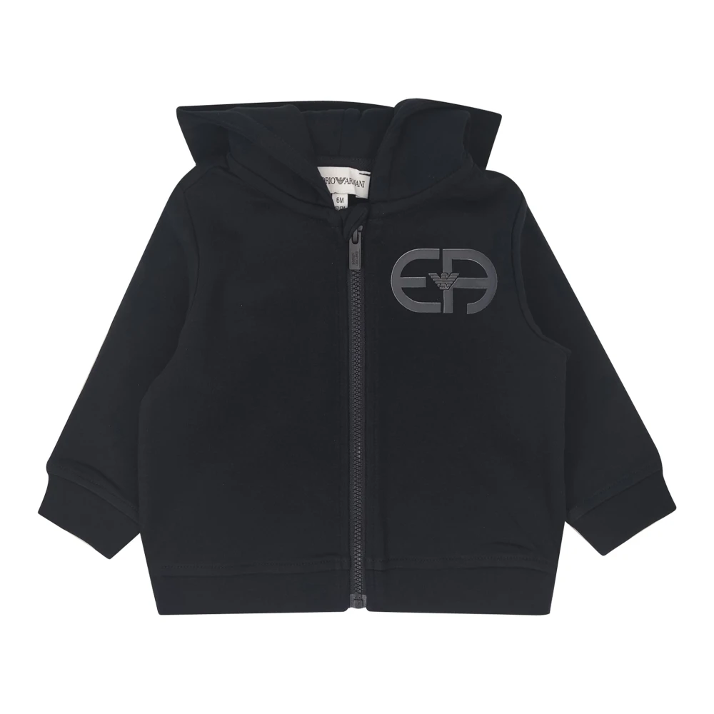 Emporio Armani Boys Blue Kids Sweatshirts, 12 Y, Ea Zip-Up Sweatshirt