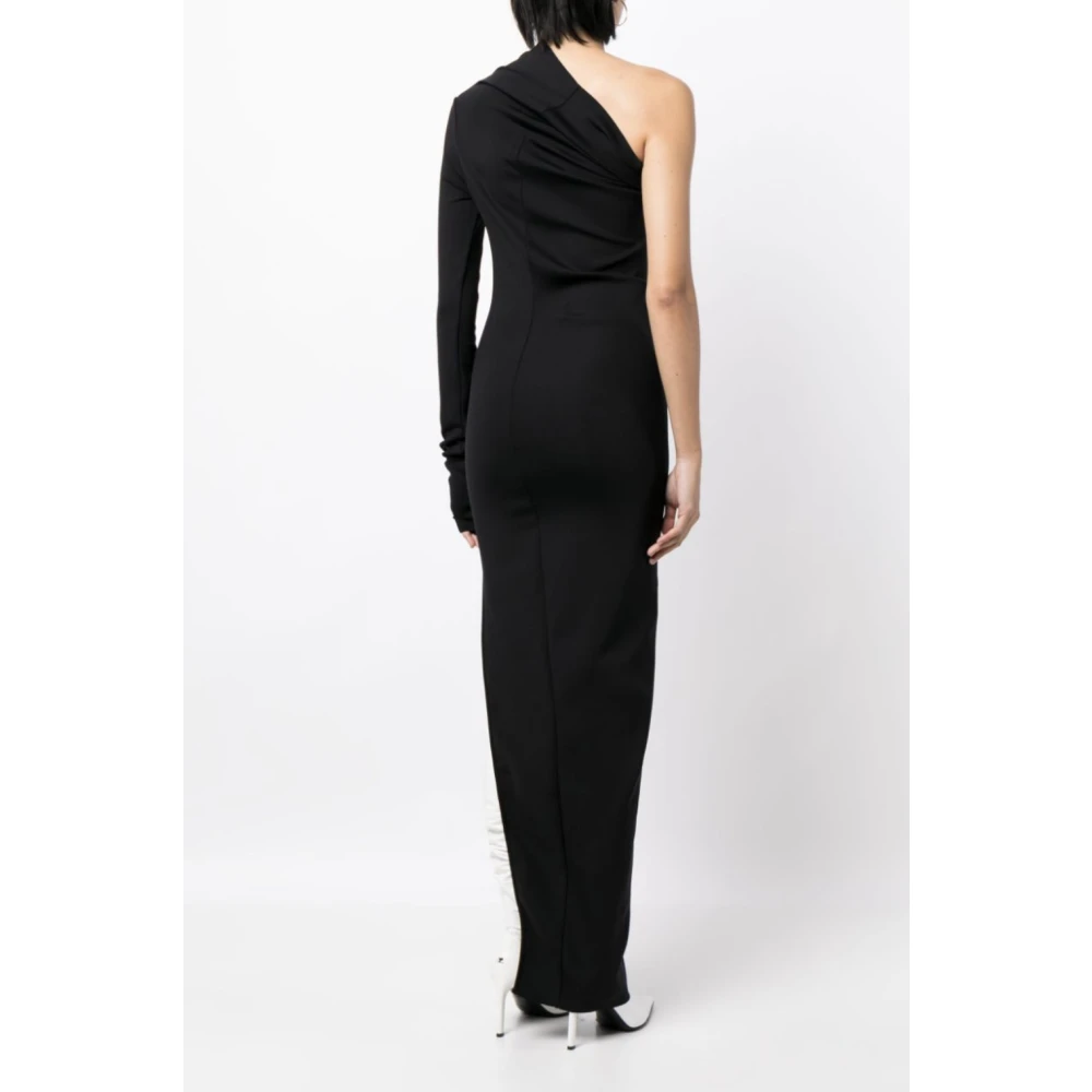 Rick Owens Zwarte Asymmetrische Jurk Black Dames