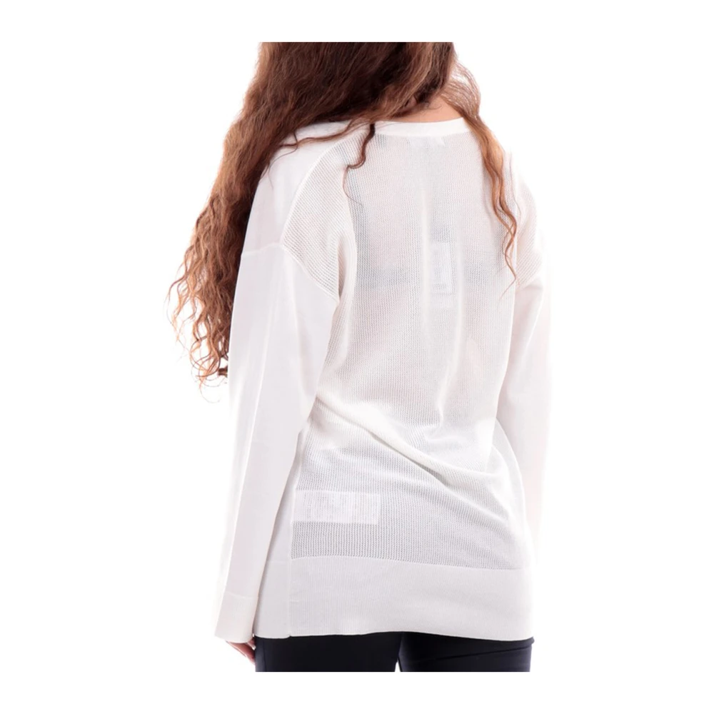 Emporio Armani Ivory Cardigan Sweaters met knoopdetail Beige Dames