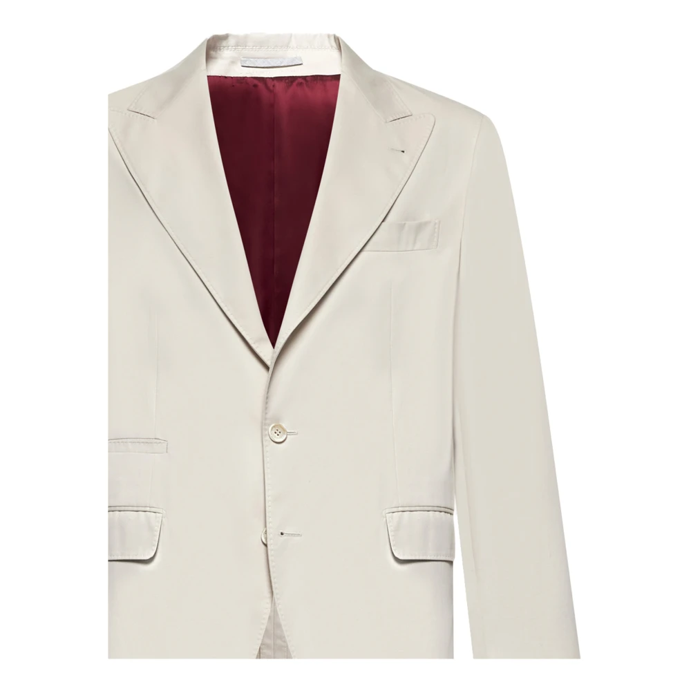 BRUNELLO CUCINELLI Beige Blazer Peak Lapels Jacket Beige Heren