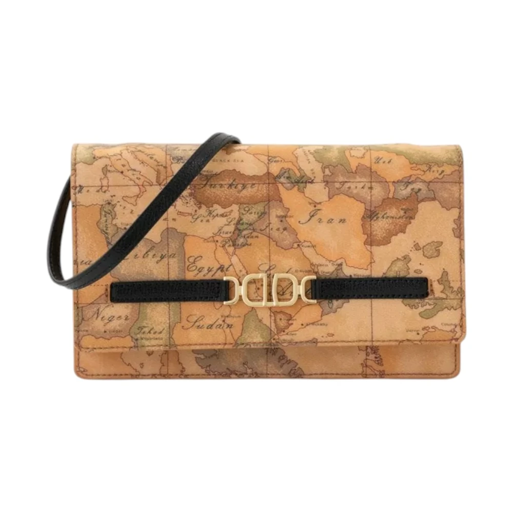 Alviero Martini 1a Classe Elegante 3D Geo Pochette Tas Zwart Beige Dames