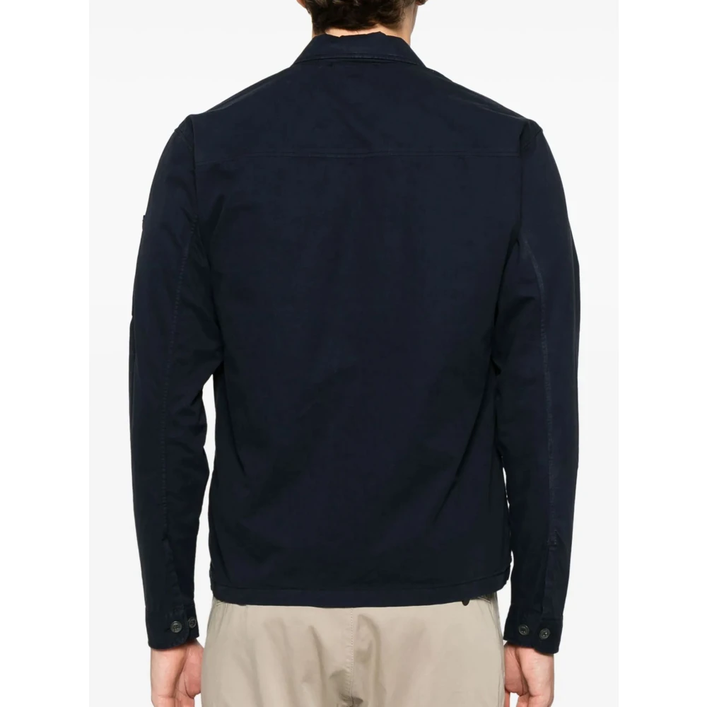 C.P. Company Navy Blauwe Shirt met Rits Blue Heren