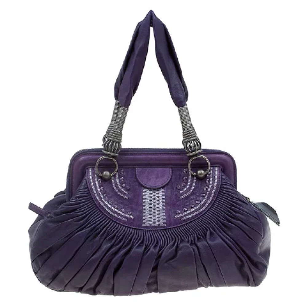 Dior Vintage Pre-owned Leather dior-bags Purple Dames