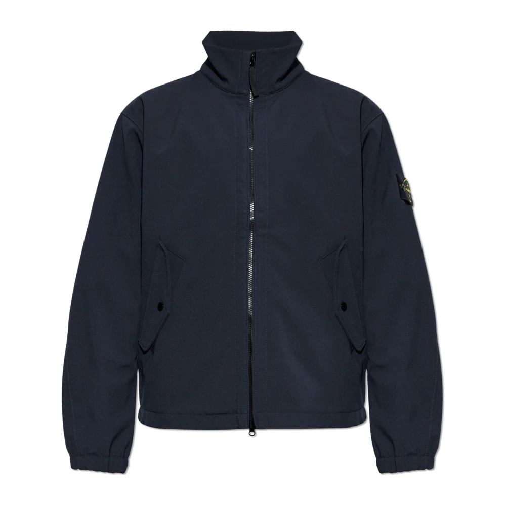 Stone Island Mannelijk Blauw Jassen Heren, Xl, Jacket Met Logo Patch