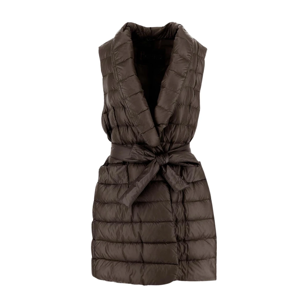 Herno Mouwloos jack van nylon Brown Dames