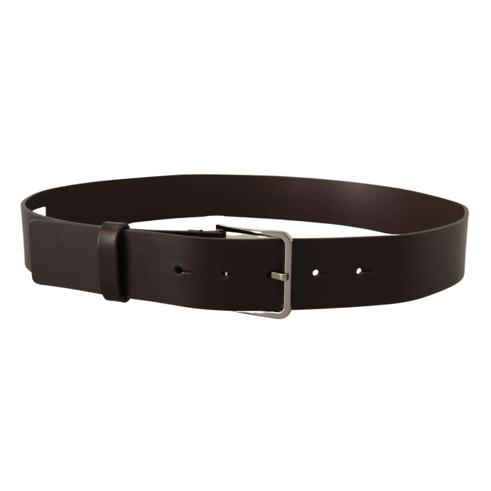Dolce & Gabbana Elegante donkerbruine leren riem Brown Heren