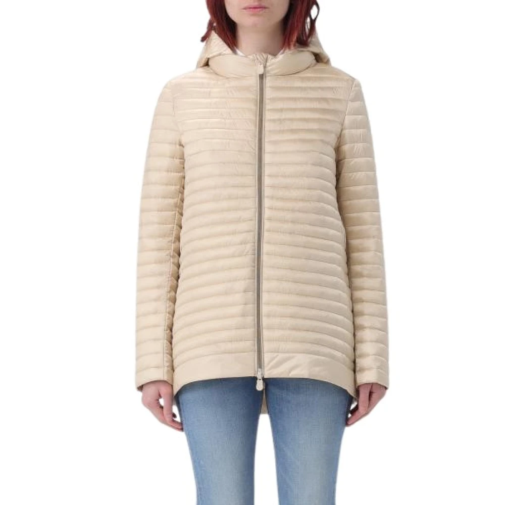 Save The Duck Beige Puffer Jacket Beige Dames