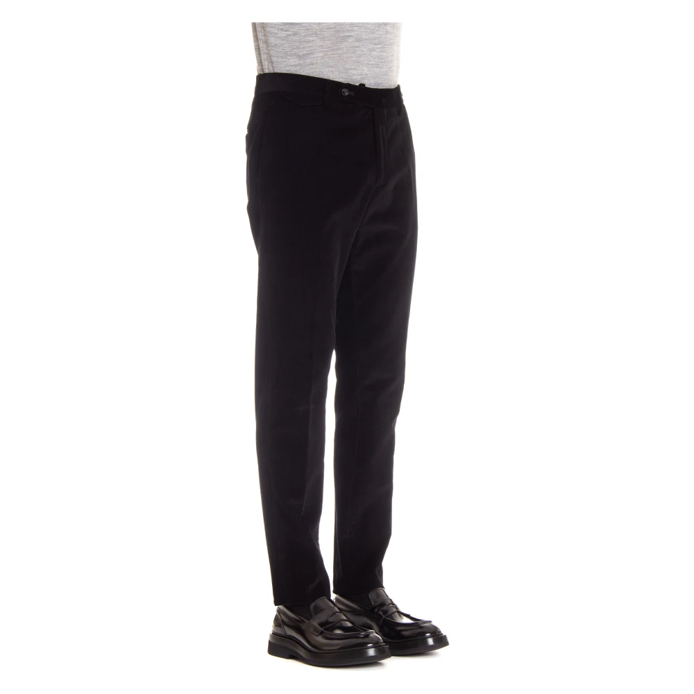 Tagliatore Zwarte Broek met Knoopsluiting Black Heren