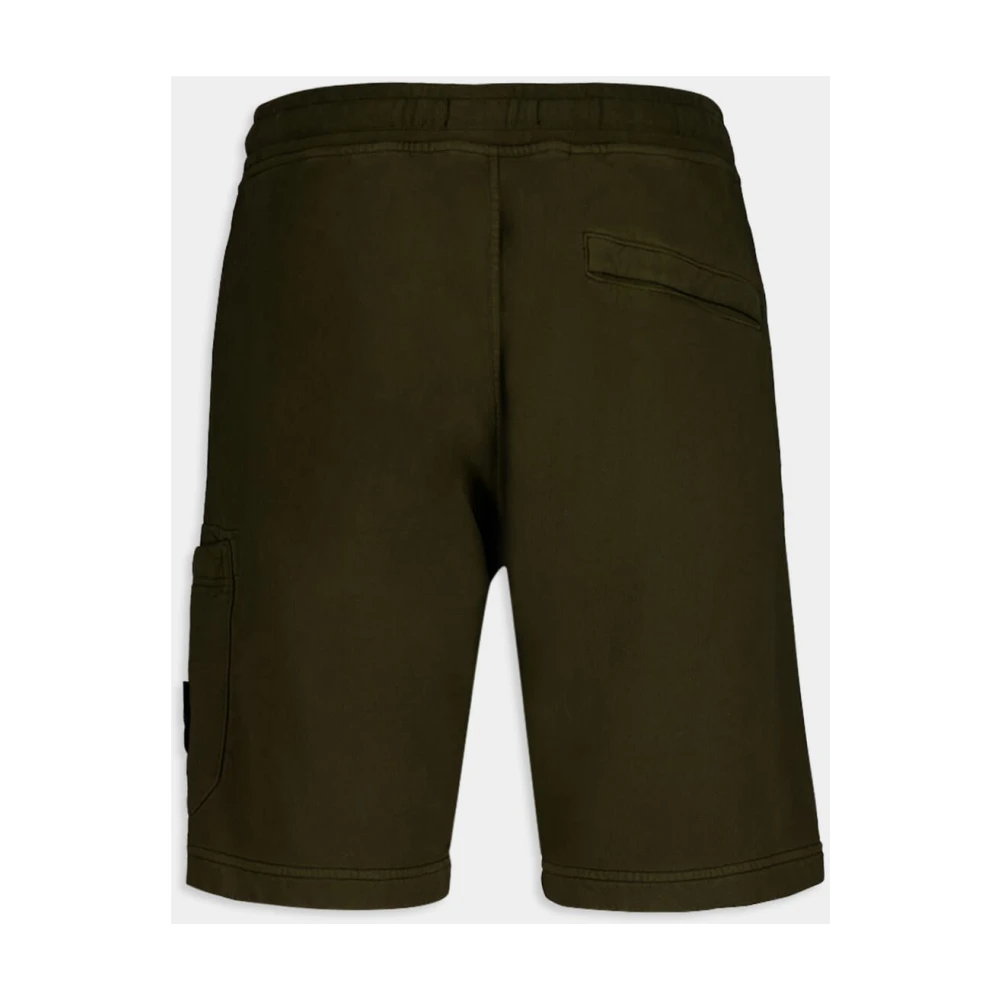 Stone Island Olijfgroene katoenen trackshorts Green Heren
