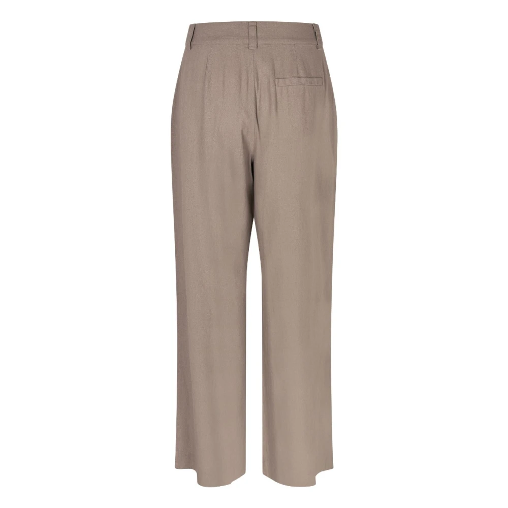 MbyM Taupe Linnen Wijde Pijp Broek Cristiana Beige Dames