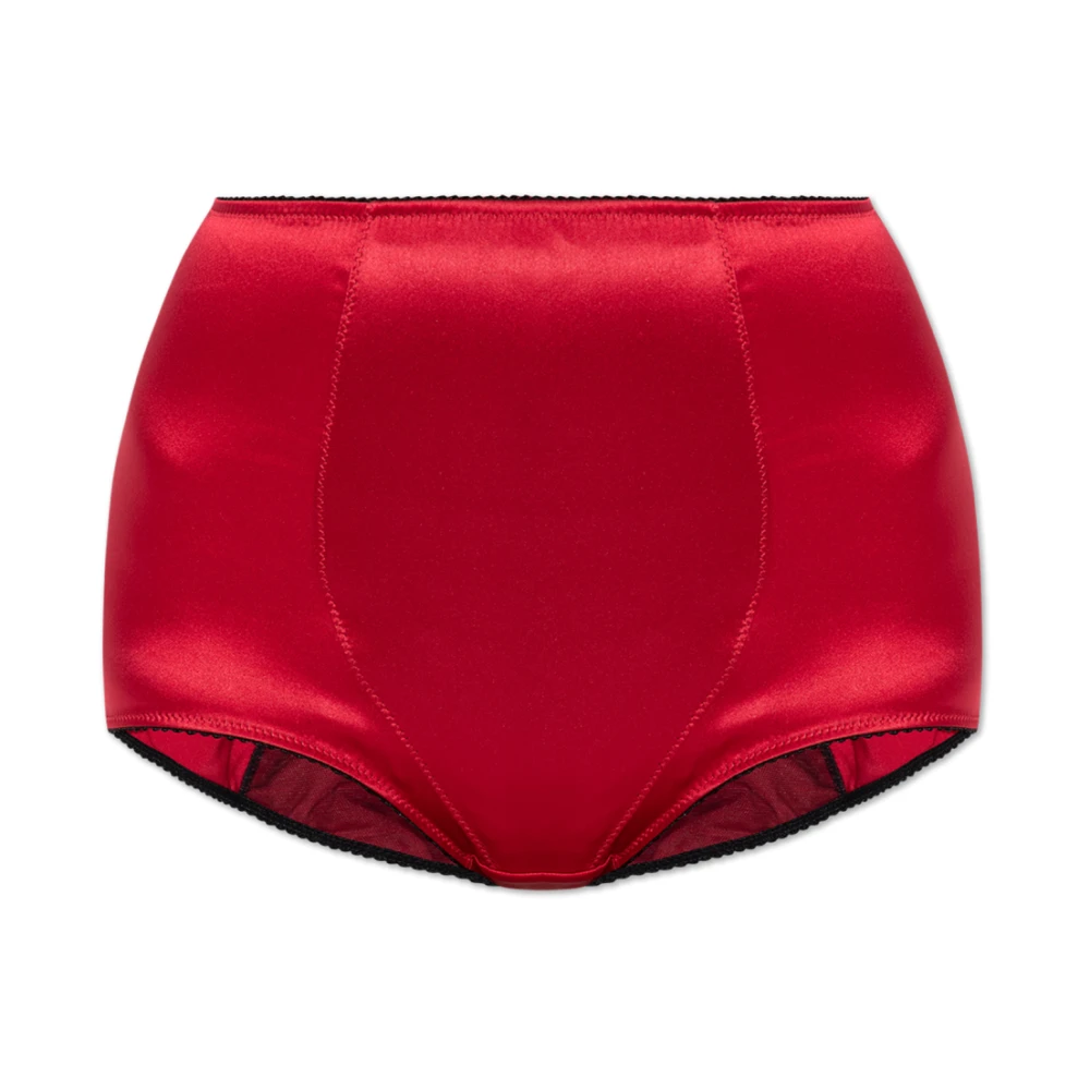 Dolce & Gabbana Zijden hoge tailleslip Red Dames