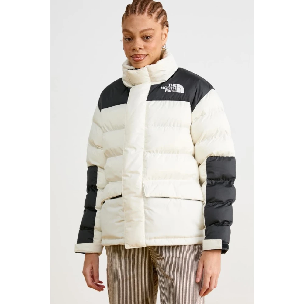 The North Face Gewatteerde tweekleurige jas met capuchon White Dames