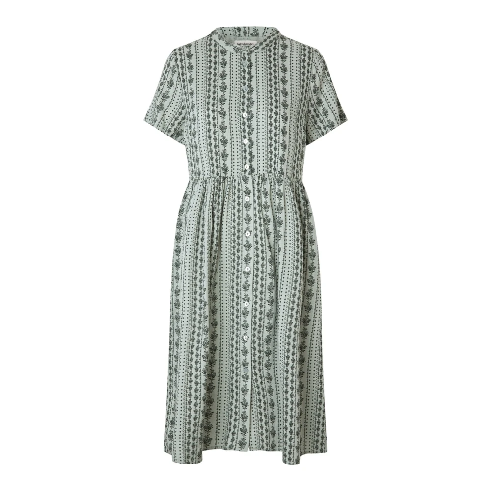 Lollys Laundry Bohemian-geïnspireerde Midi Jurk met Glansdetails Green Dames