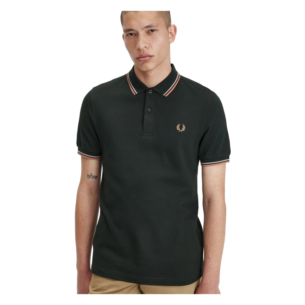 Fred Perry Groen Twin Tipped Polo Shirt Green Heren