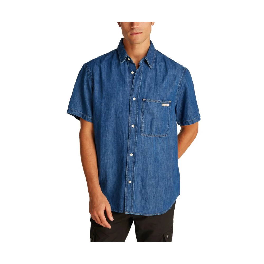 Calvin Klein Jeans Men's Blue Regular Ss Denim Shirt
