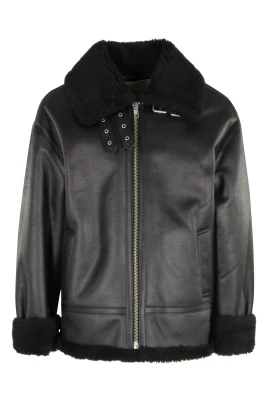 Loose Fit Line Shearling Jacket