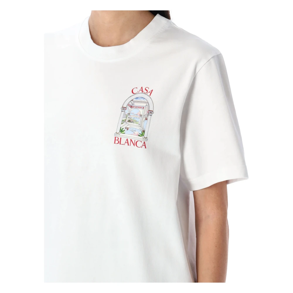 Casablanca Wit Grafisch Print T-shirt White Dames