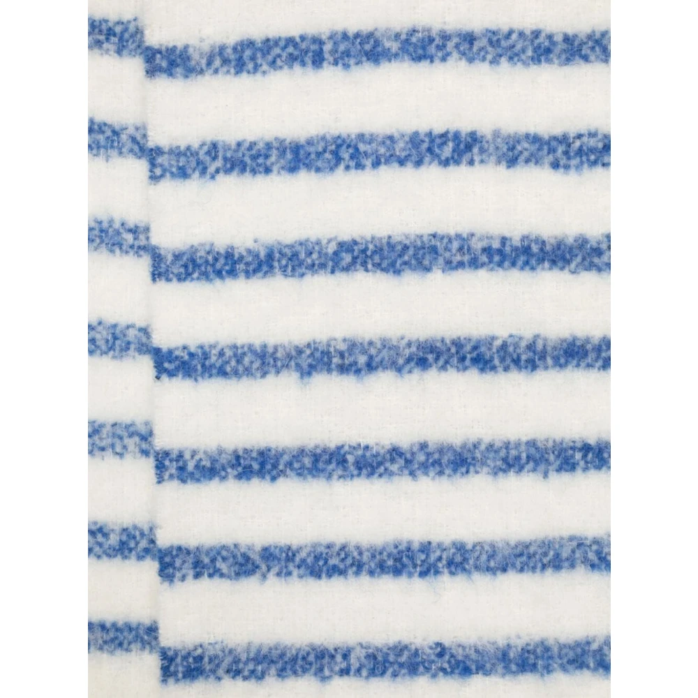 Jean Paul Gaultier Wit Blauw Mohair Sjaal White Dames