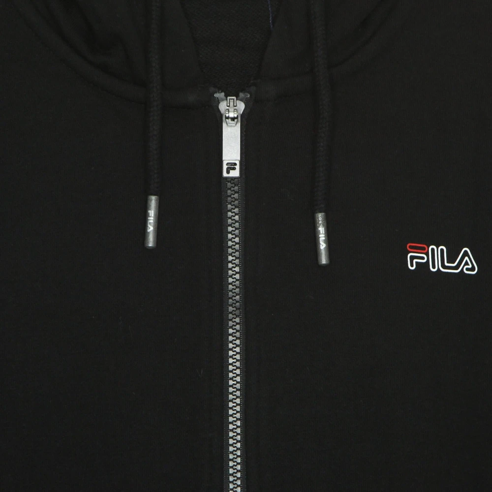 Fila Zwarte Zip Hooded Sweatshirt voor Mannen Black Heren