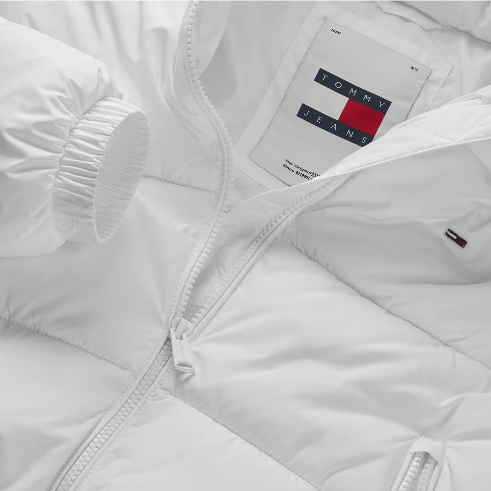 Tommy Jeans Witte Gewatteerde Jas Aw24 White Dames