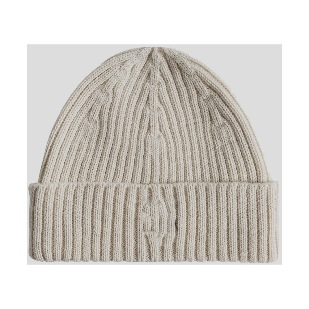 Maison Kitsuné Wol Vos Beanie Muts Beige Heren
