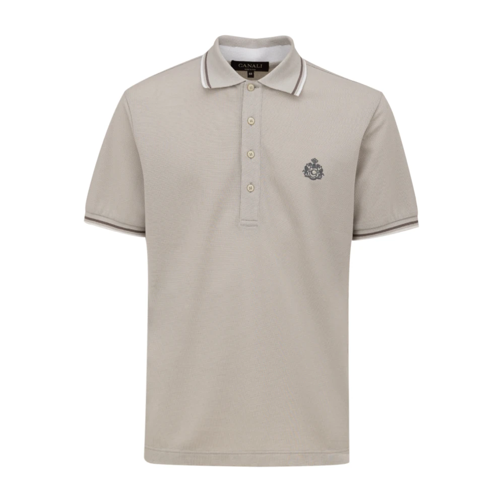 Canali Grijze polo met korte mouwen Gray Heren