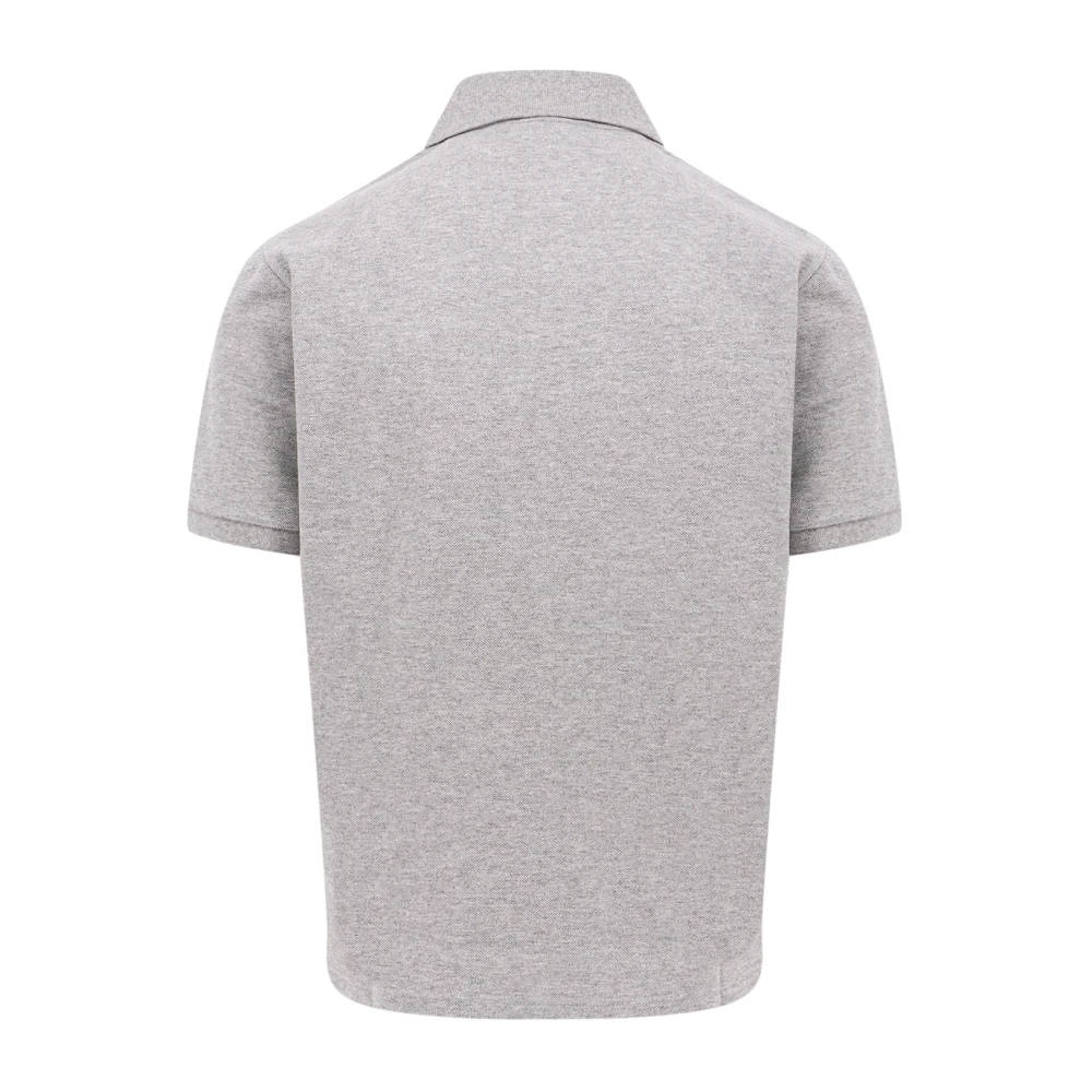 Saint Laurent Polo Shirt met Geborduurd Monogram Gray Heren