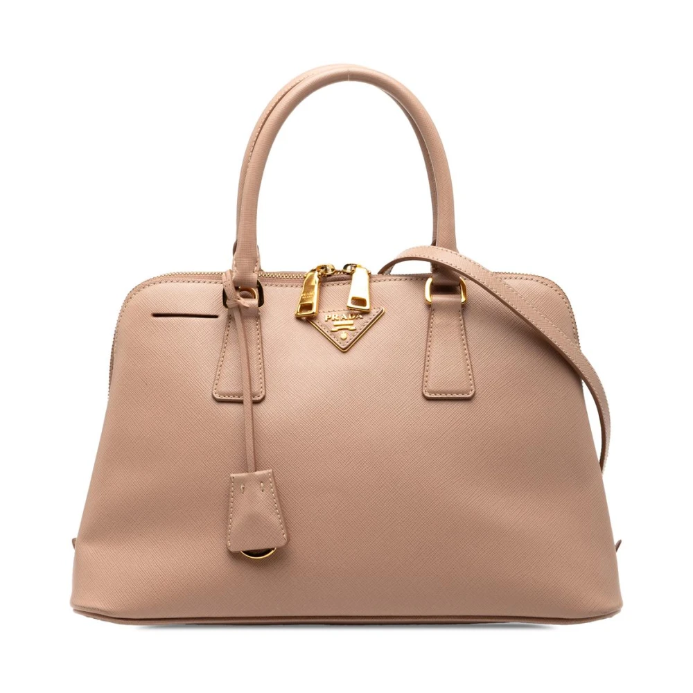 Prada Vintage Women's Brown Vintage Handbags, One Size, Pre-Owned Structured Leather Satchel