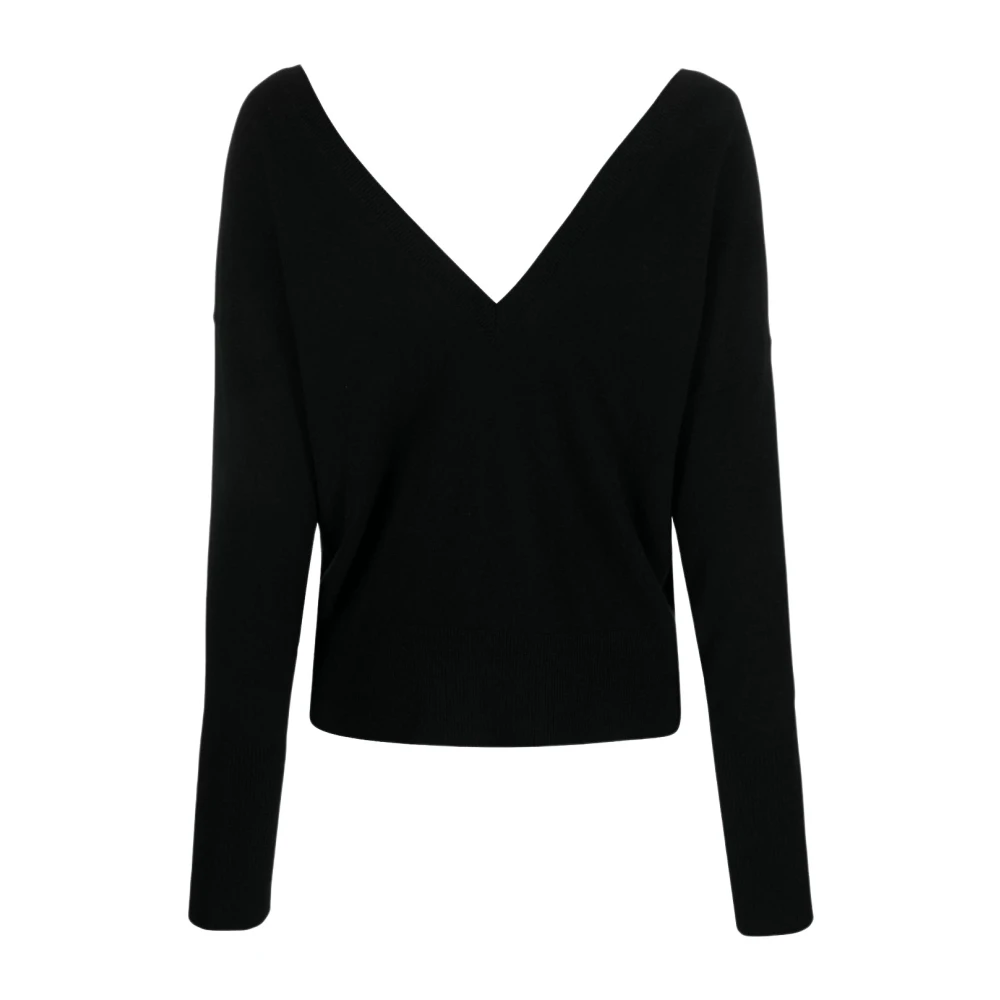 Federica Tosi Femme Noir Pulls, Taille: 34 Fr Pull À Col En V Profond