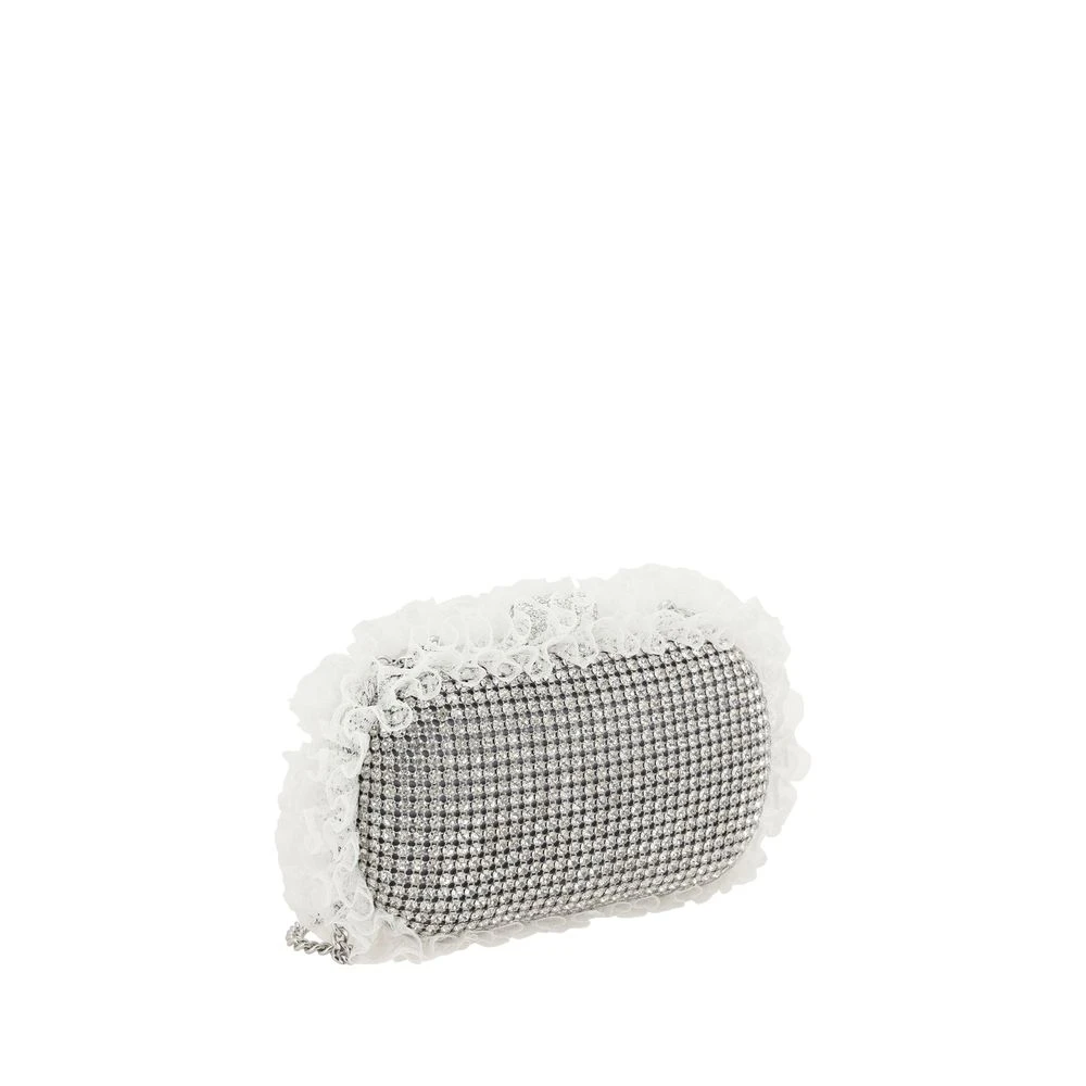 Self Portrait Kristallen kanten clutch met strassstenen Blue Dames
