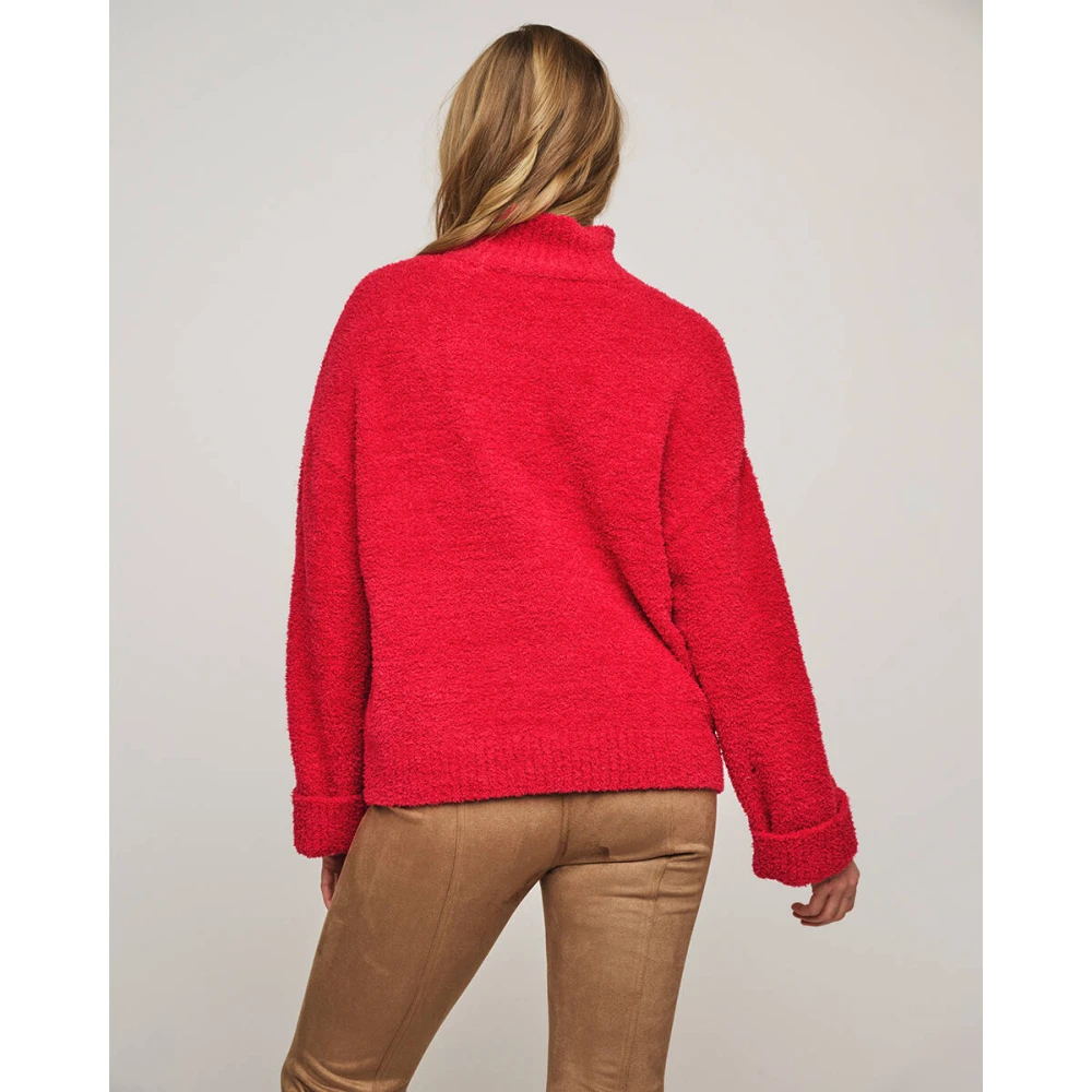 Rino&Pelle Mock Neck Sweater Karen Pullover Red Dames