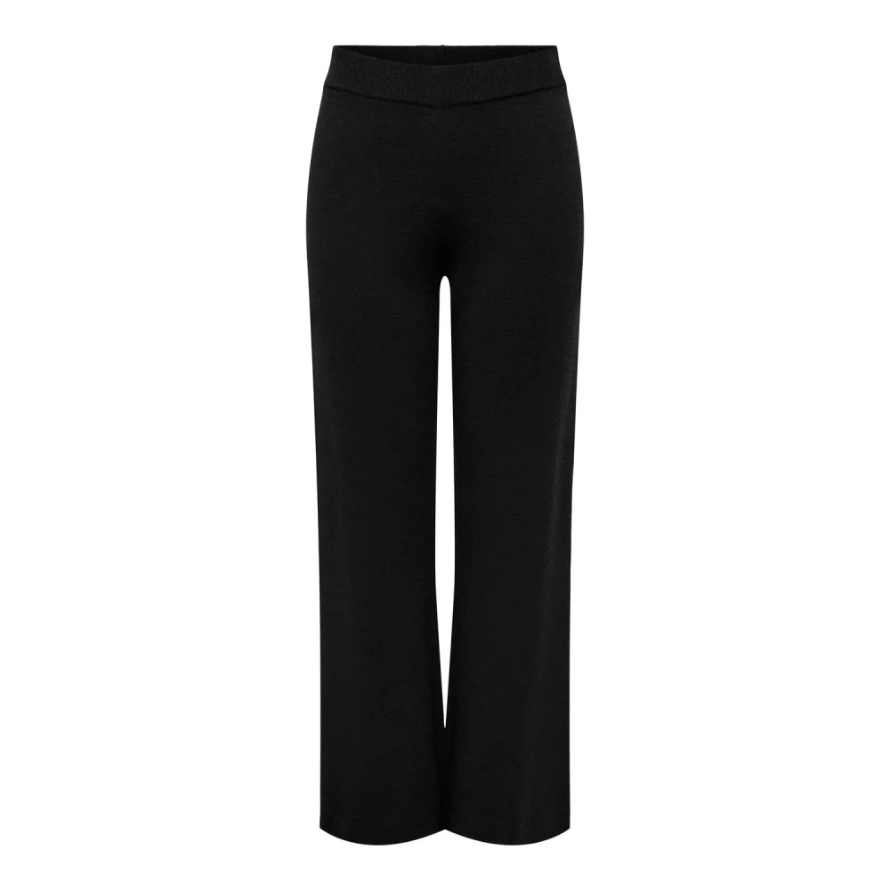 Only Losvallende Gebreide Jacquard Broek Black Dames