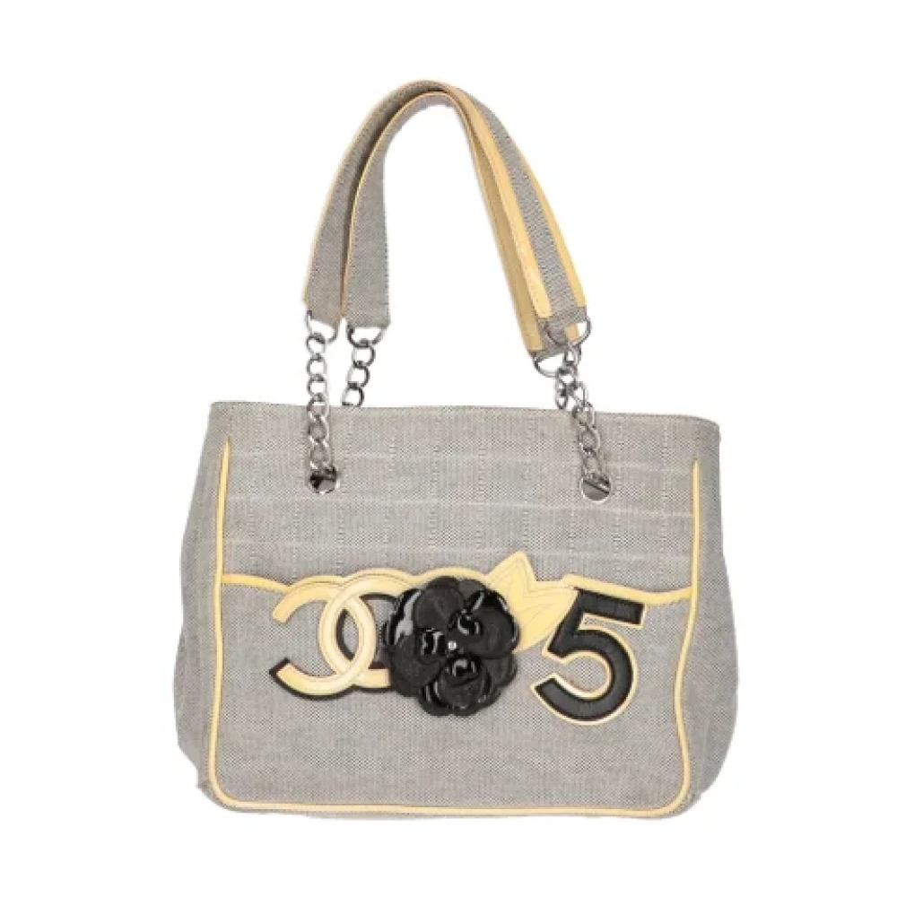 Chanel Vintage Pre-owned Cotton chanel-bags Gray Dames