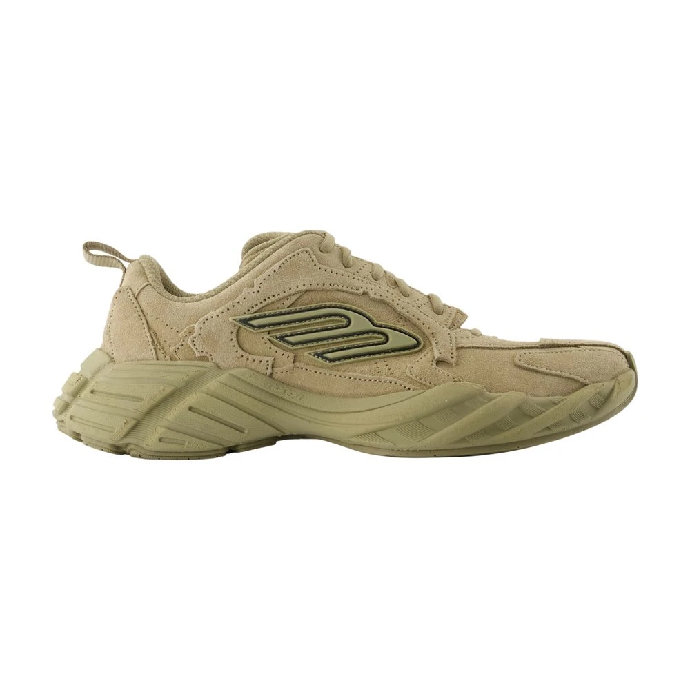 Balenciaga Women's Green Sneakers, 5 Uk, Khaki Leather Trainers - Round Toe