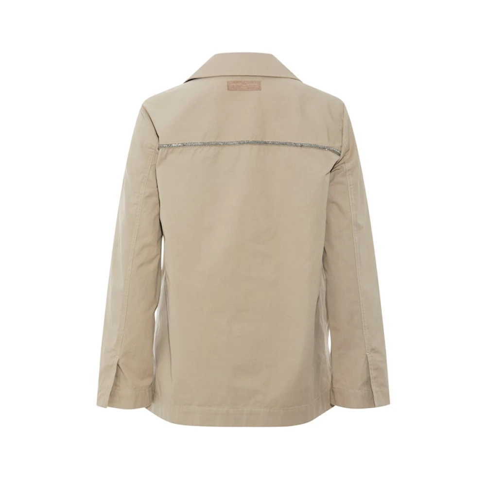 Heartmade Italiaanse Twill Korte Jas Beige Dames