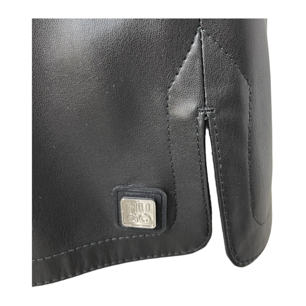 Hugo Boss Zwarte Dames Shorts in Lederlook Black Dames