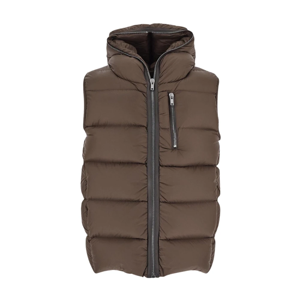 Rick Owens Ganzendons Afgesloten Vest Brown Heren