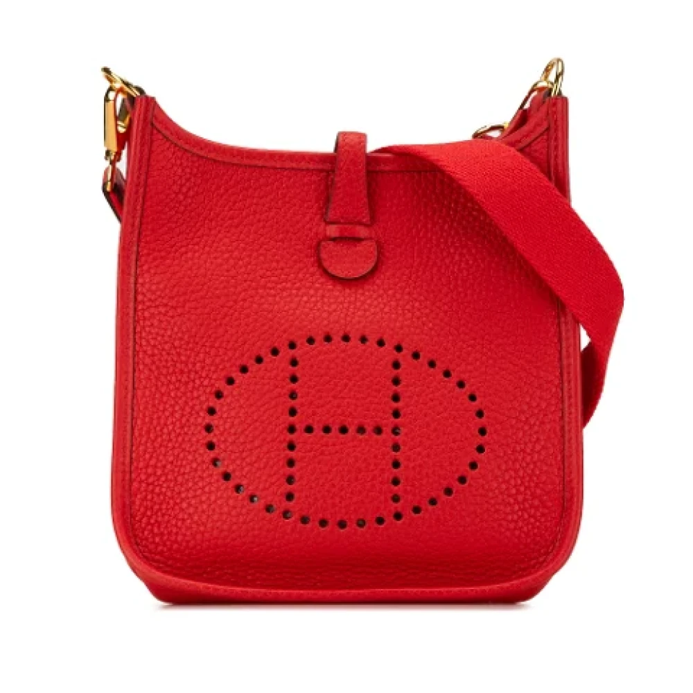 Hermès Vintage Pre-owned Leather crossbody-bags Red Dames