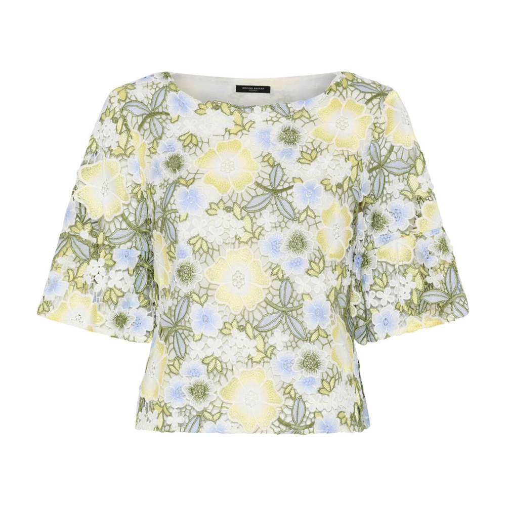 Bruuns Bazaar Bloemen geborduurde boothals blouse Multicolor Dames
