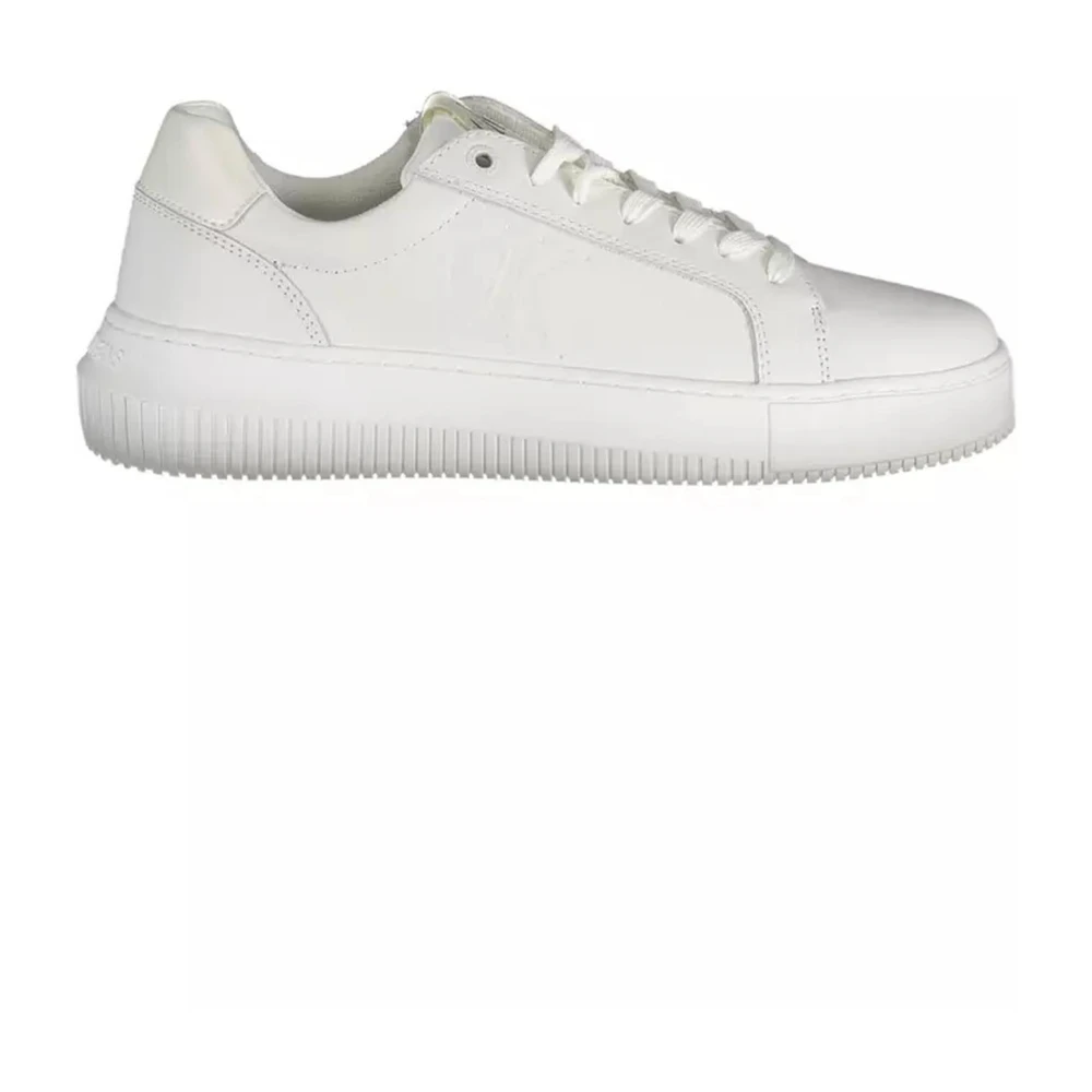 Calvin Klein Women's White Polyester Sneaker - Sneakers - 3 Uk- Shoes